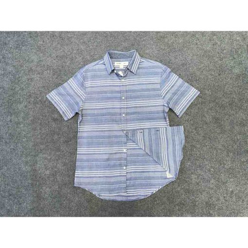 Áo sơ mi nam OLD NAVY kẻ sọc xanh chính hãng secondhand – Size S - Ảnh 2