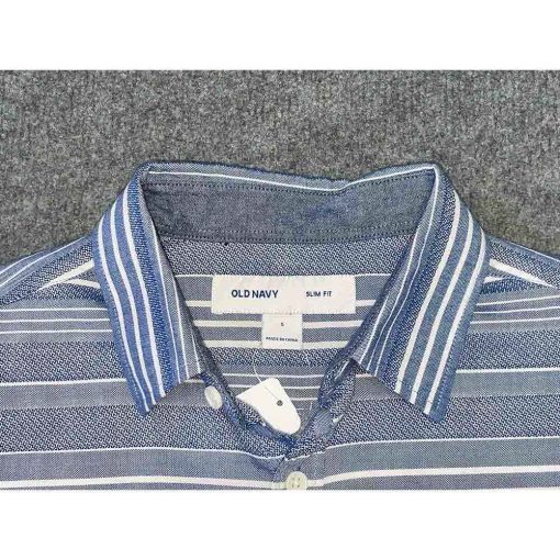 Áo sơ mi nam OLD NAVY kẻ sọc xanh chính hãng secondhand – Size S - Ảnh 4