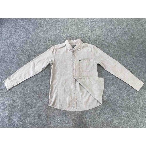 Áo sơ mi nam BRIXTON màu ghi chính hãng secondhand – Size S - Ảnh 3