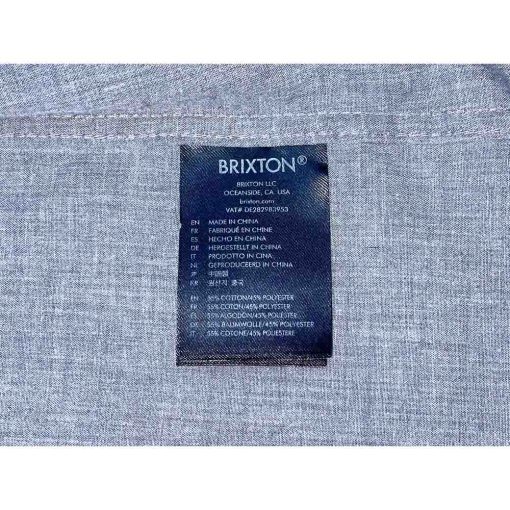 Áo sơ mi nam BRIXTON màu ghi chính hãng secondhand – Size S - Ảnh 4