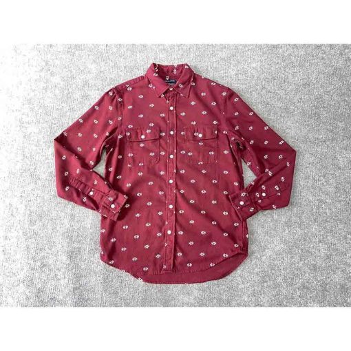 Áo sơ mi nam OLD NAVY Vintage màu đỏ burgundy chính hãng secondhand – Size S - Ảnh 2