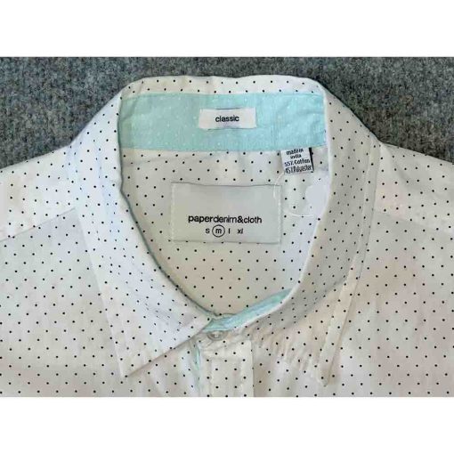 Áo sơ mi nam ngắn tay PAPER DENIM & CLOTH chấm bi chính hãng secondhand – Size M - Ảnh 4