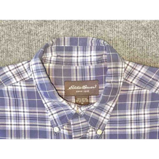 Áo sơ mi nam ngắn tay EDDIE BAUER kẻ caro chính hãng secondhand – Size M - Ảnh 4