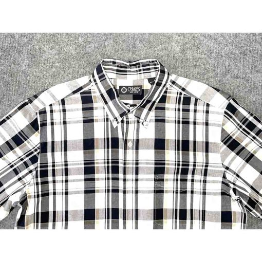 Áo sơ mi nam ngắn tay CHAPS RALPH LAUREN kẻ caro chính hãng secondhand – Size M - Ảnh 3