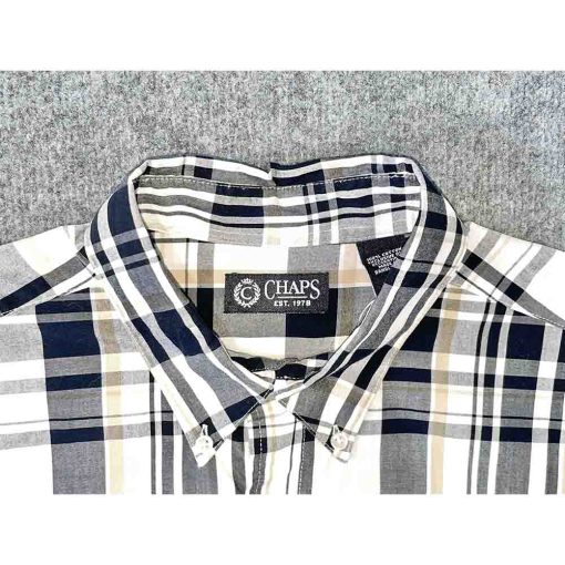 Áo sơ mi nam ngắn tay CHAPS RALPH LAUREN kẻ caro chính hãng secondhand – Size M - Ảnh 4