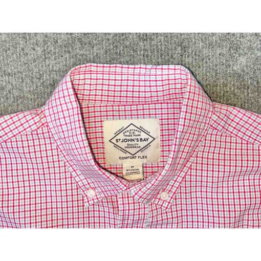 Áo sơ mi nam ST JOHN’S BAY Comfort Flex kẻ caro chính hãng secondhand – Size M - Ảnh 4