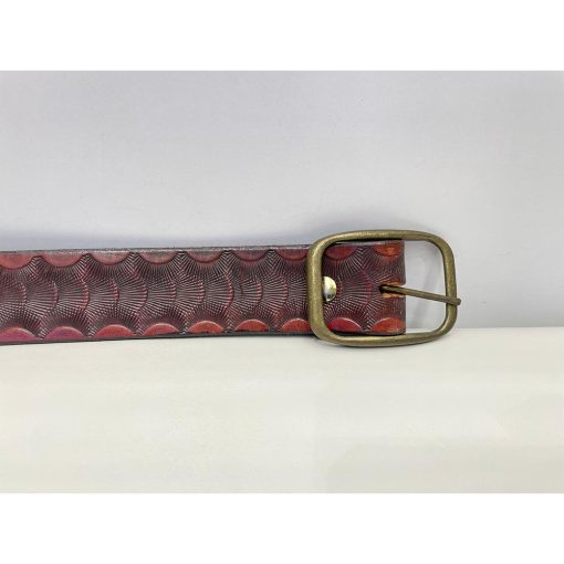 Thắt lưng nam da bò WESTERN Embossed Handmade chính hãng secondhand – Size 38 - Ảnh 2