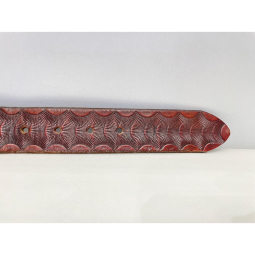 Thắt lưng nam da bò WESTERN Embossed Handmade chính hãng secondhand – Size 38 - Ảnh 3