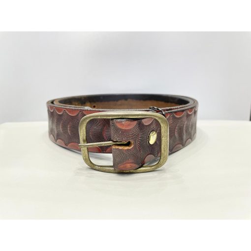 Thắt lưng nam da bò WESTERN Embossed Handmade chính hãng secondhand
