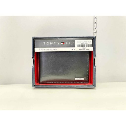 ví nam da bò TOMMY HILFIGER Bifold chính hãng secondhand