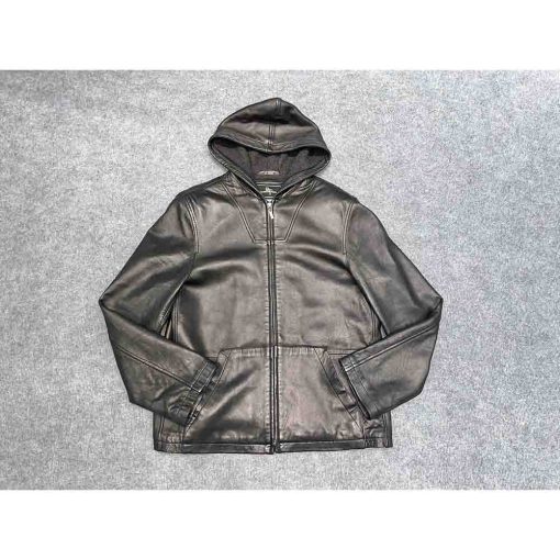 Áo da cừu nam BRANDON THOMAS Hoodie Jacket chính hãng 2hand – Size M - Ảnh 2