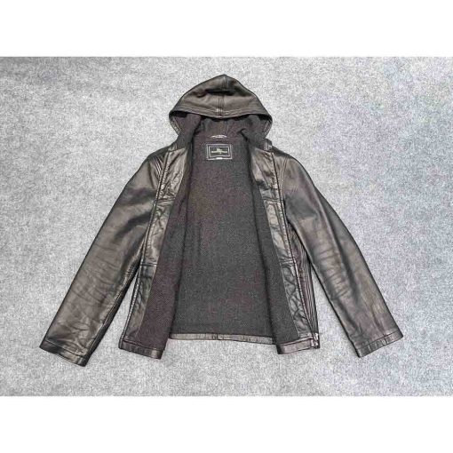 Áo da cừu nam BRANDON THOMAS Hoodie Jacket chính hãng 2hand – Size M - Ảnh 3