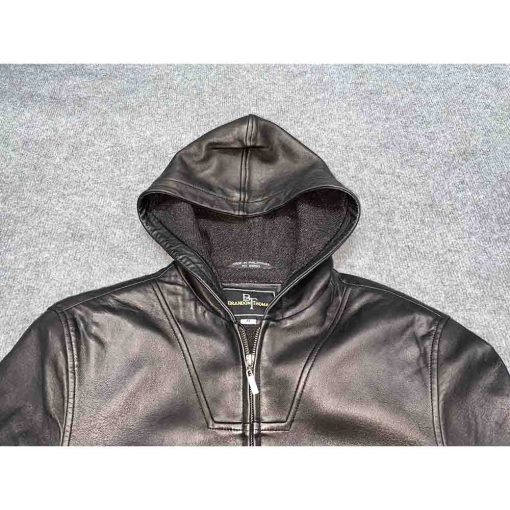 Áo da cừu nam BRANDON THOMAS Hoodie Jacket chính hãng 2hand – Size M - Ảnh 6