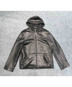 Áo da cừu nam BRANDON THOMAS Hoodie Jacket chính hãng 2hand