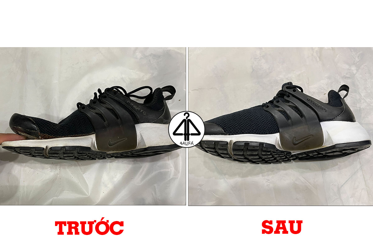 Trước và sau khi dán lại đế giày Nike