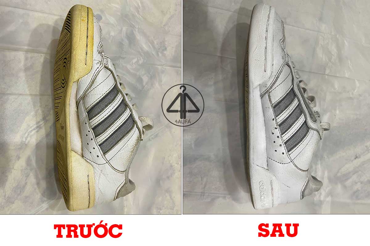 Tẩy ố vàng đế cao su