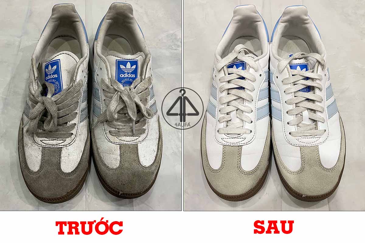 Trước và sau spa sneaker Samba