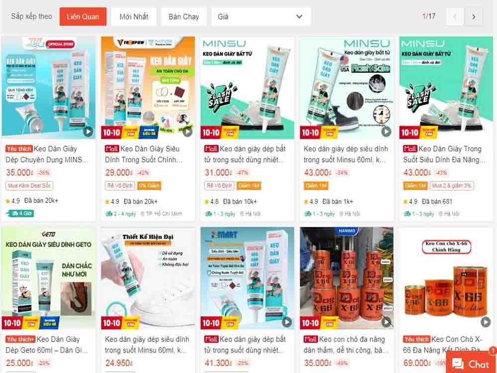 Keo dán giày giá rẻ