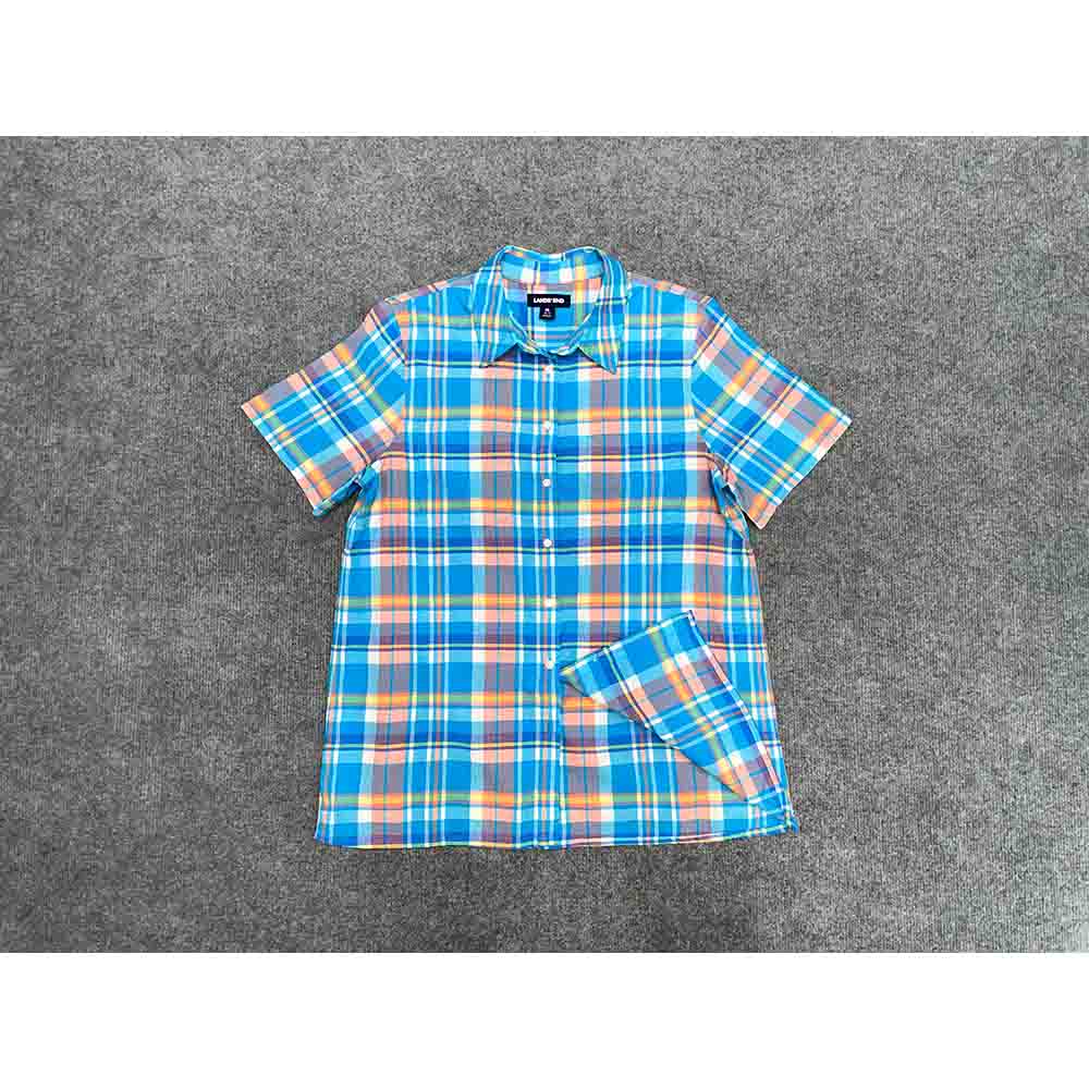 Áo sơ mi tay cộc LAND’S END Plaid kẻ caro chính hãng 2hand – Size S - Ảnh 2
