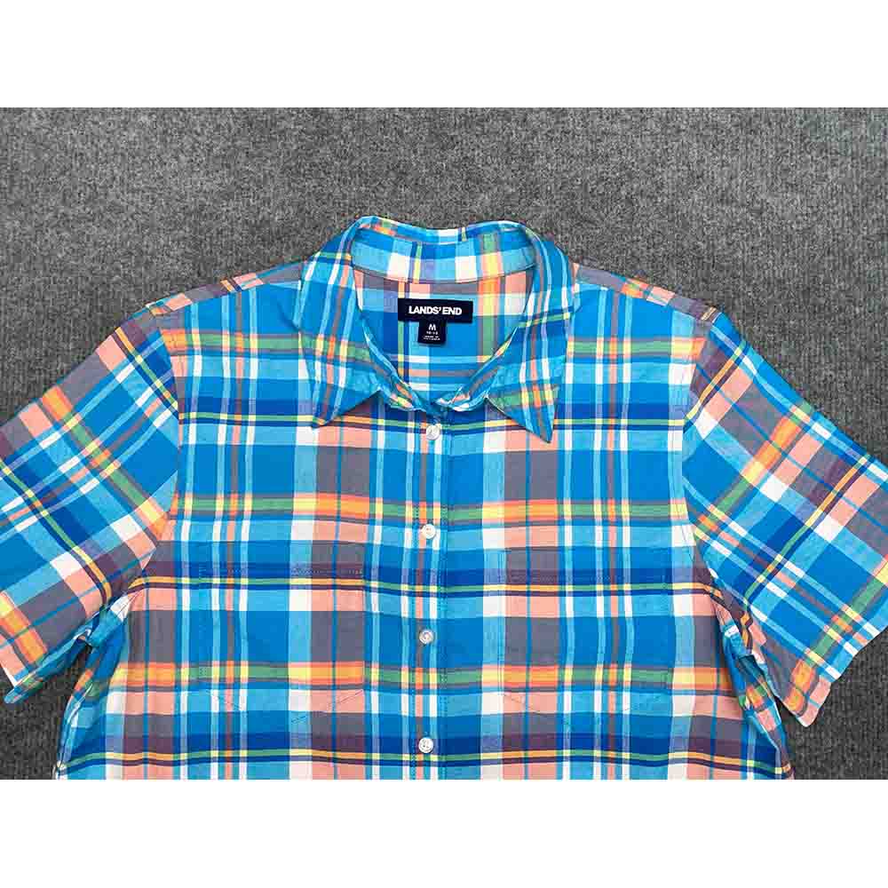 Áo sơ mi tay cộc LAND’S END Plaid kẻ caro chính hãng 2hand – Size S - Ảnh 3