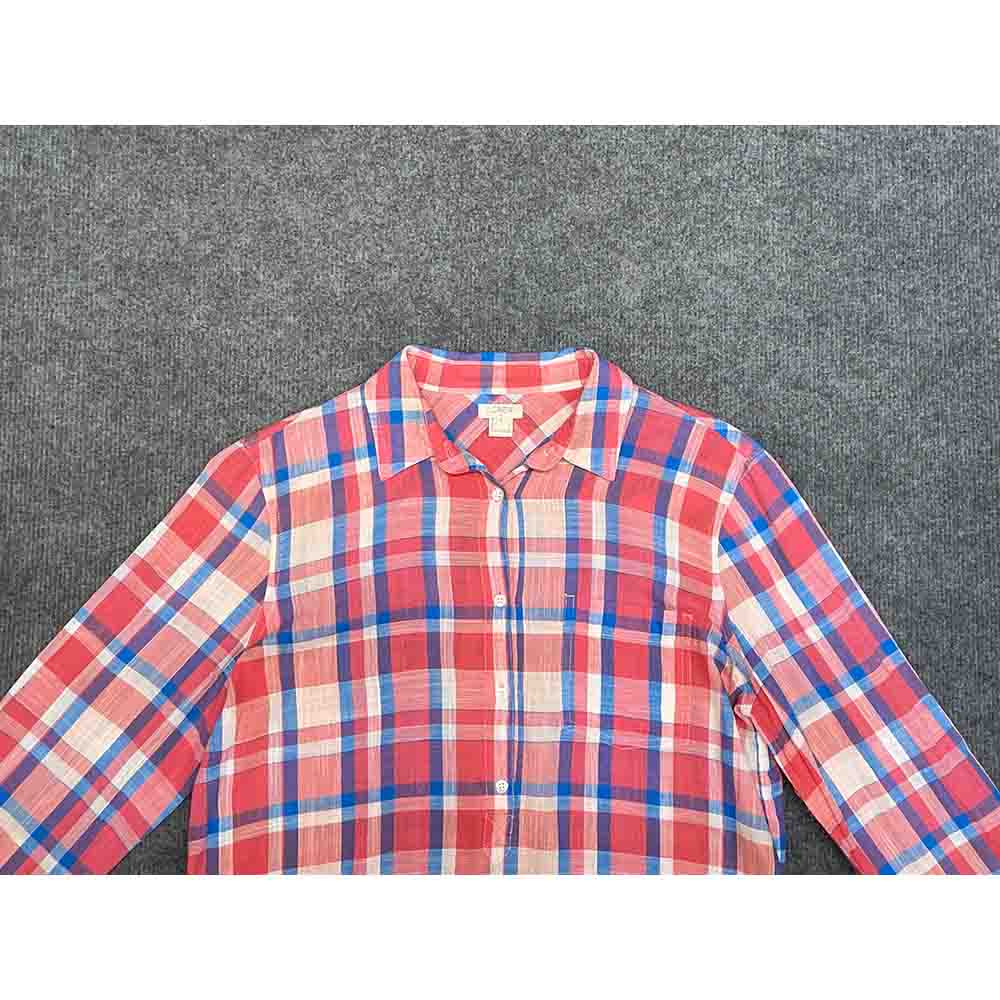 Áo sơ mi chui đầu unisex J CREW Plaid Gauze Popover chính hãng 2hand – Size S - Ảnh 3