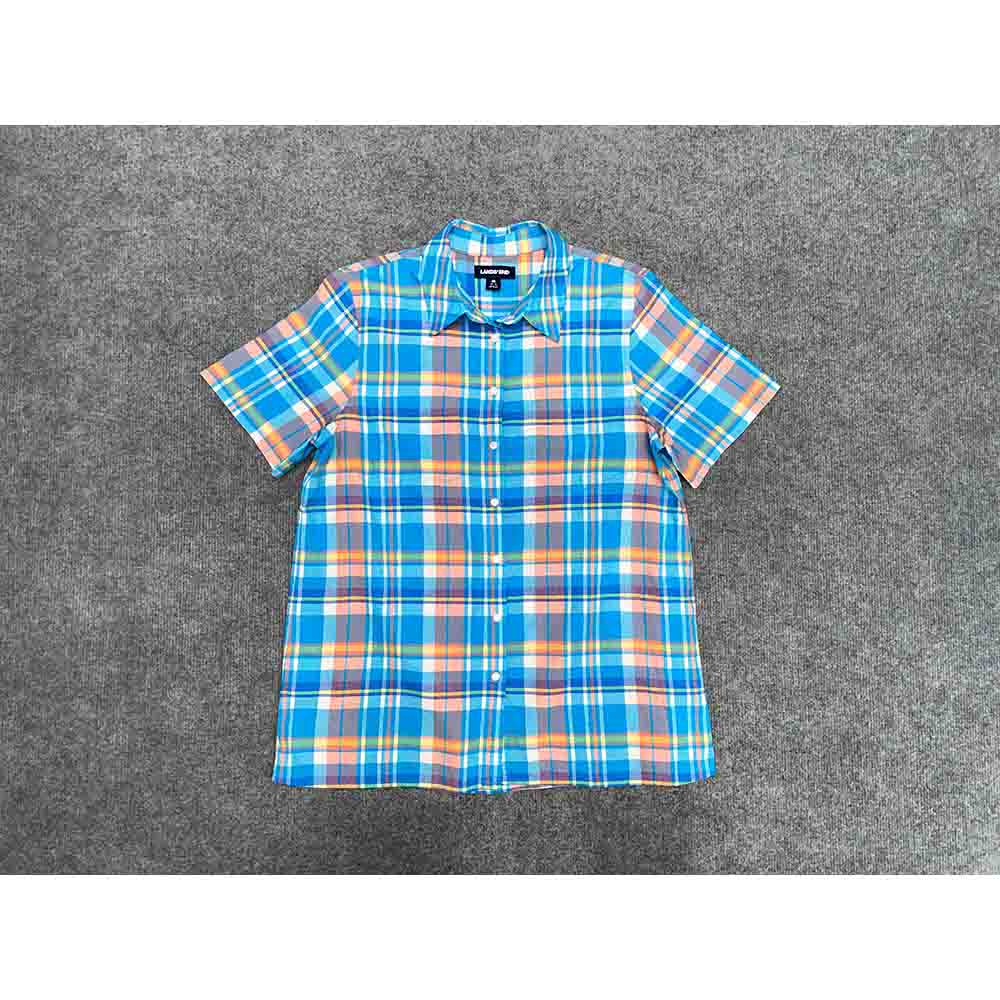 Áo sơ mi tay cộc LAND’S END Plaid kẻ caro chính hãng 2hand
