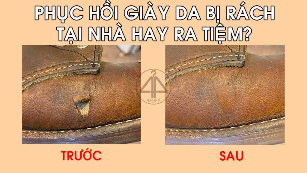 Phục hồi giày da bị rách Hà Nội